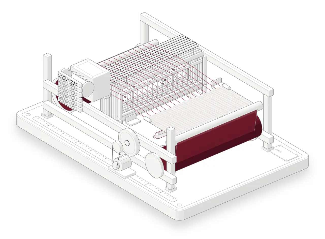 Drawing of a dobby loom